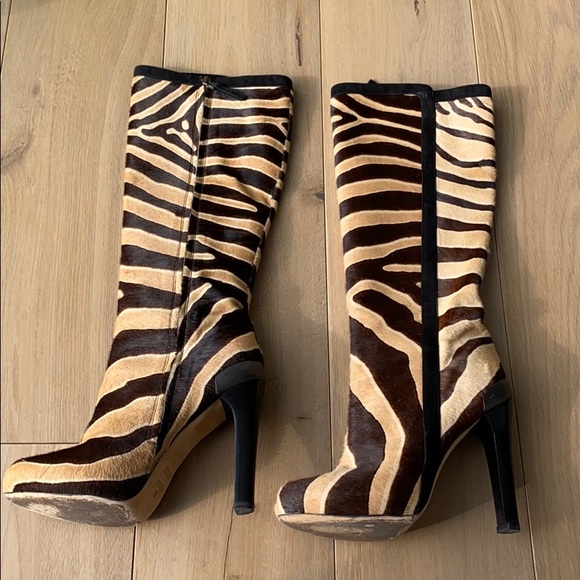 Fendi Boots, real leather, zebra print, pony fur - Picture 3 of 7